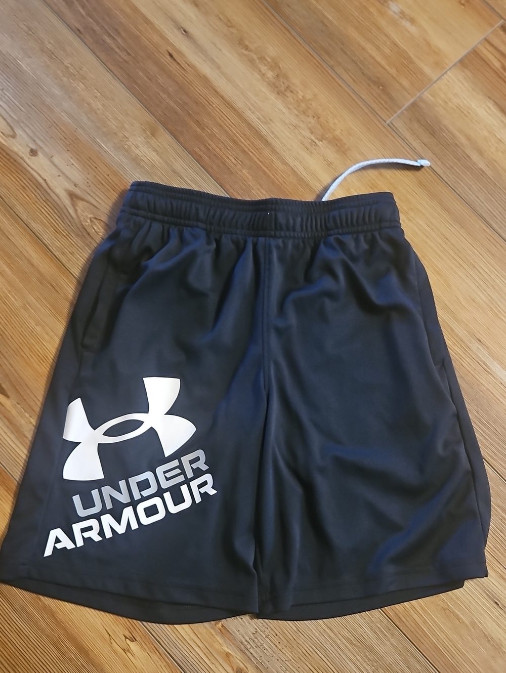Under Armour Black Athletic Shorts with White Logo